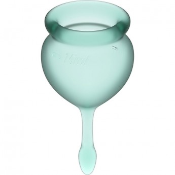 Набор менструальных чаш, 2шт SATISFYER FEEL GOOD MENSTRUAL CUP DARK GREEN Набор менструальных чаш, 2шт SATISFYER FEEL GOOD MENSTRUAL CUP DARK GREEN